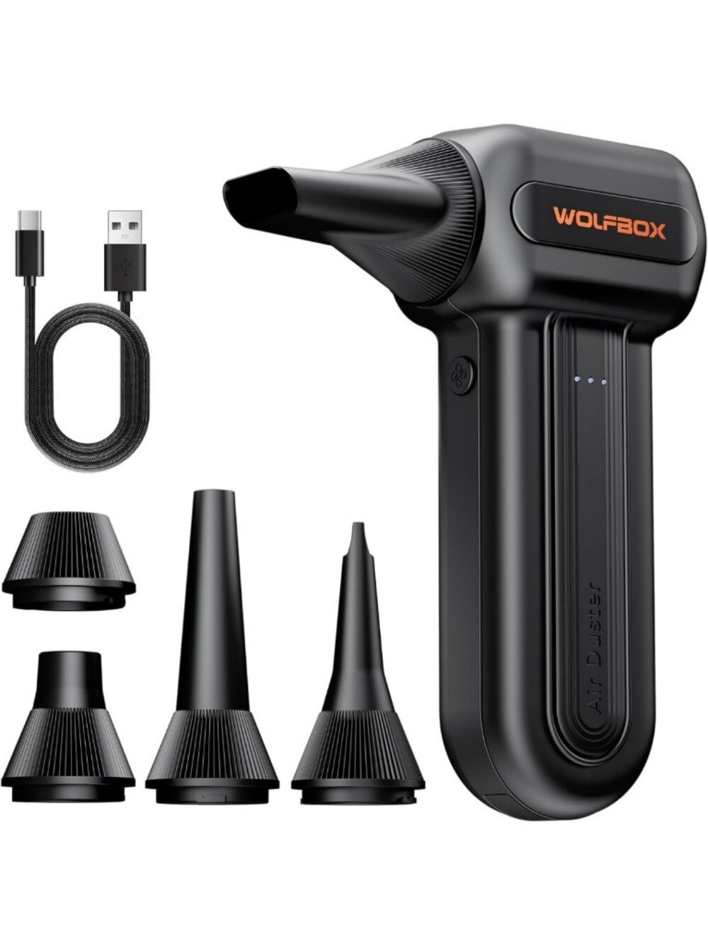WOLFBOX MF60 Compressed Air Duster, 3-Speed Adjustable, Electric, Cordless